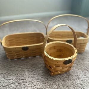Petersboro 1554 Basket Co set if 3 baskets 2 rectangular, one round